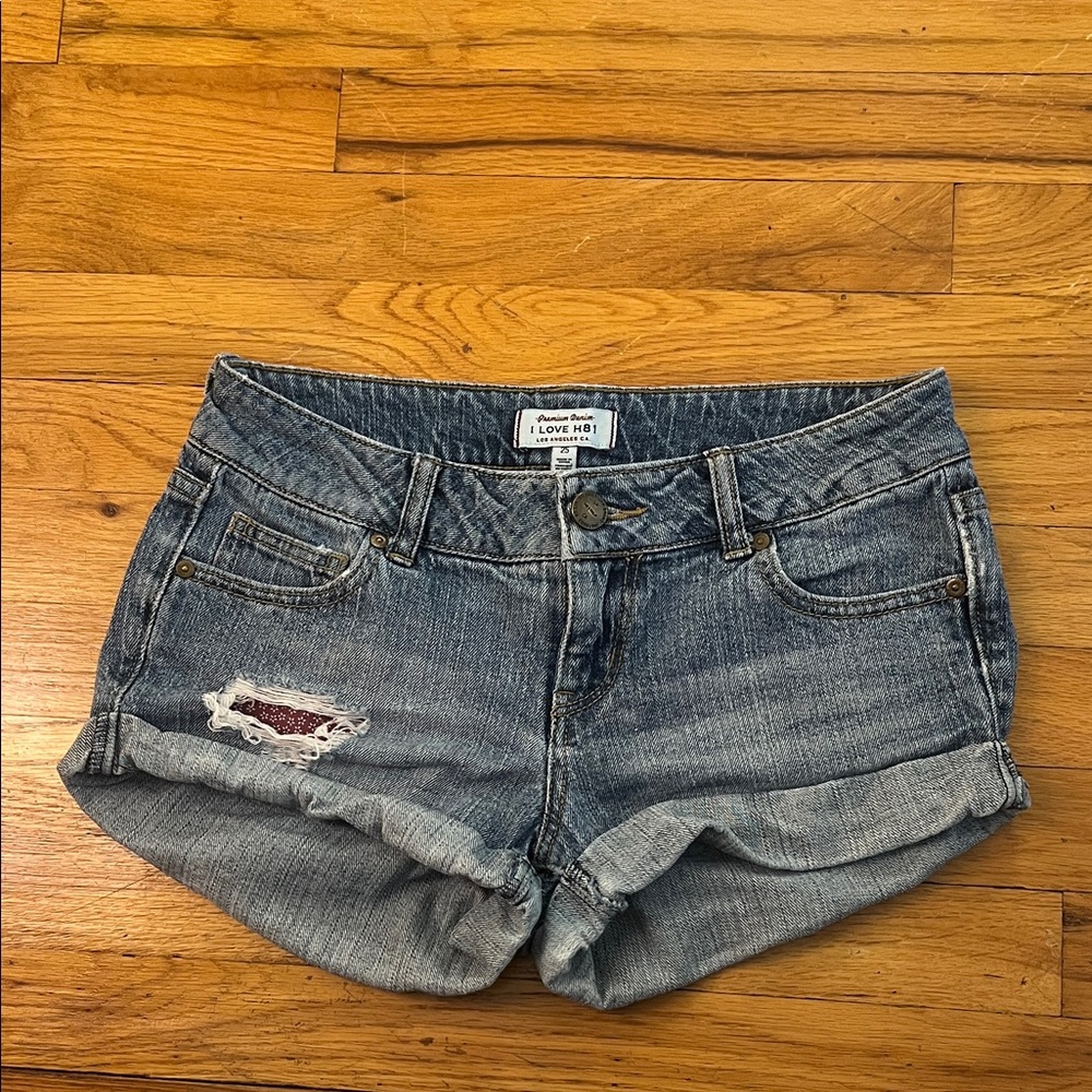 Forever 21 Light Blue Low-Rise Denim Shorts for Women